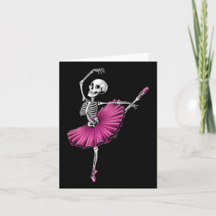 Skelet Dansende Balletliefhebbers Griezelige Hallo Kaart