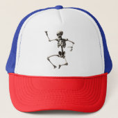 Skelet dat danst in een dynamische pose trucker pet (Voorkant)