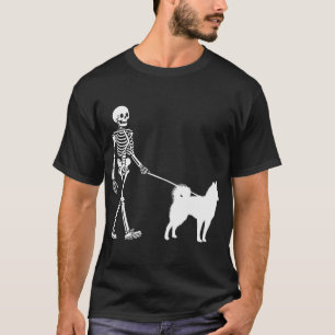 Skelet dat een hond uitlaat Alaskan Klee Kai Hallo T-shirt