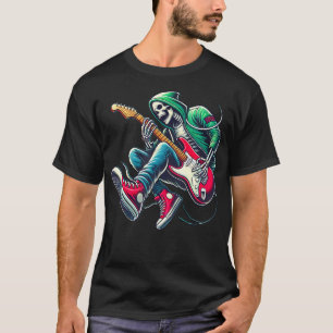 Skelet dat gitaar speelt - Rock And Roll grafische T-shirt
