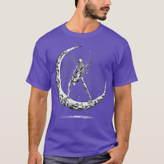 Skelet dat gitaar speelt rock-'n-roll voor mannen t-shirt