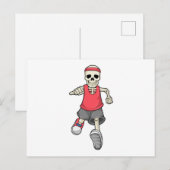 Skelet dat hardloopt met hoofdband briefkaart (Voorkant / Achterkant)