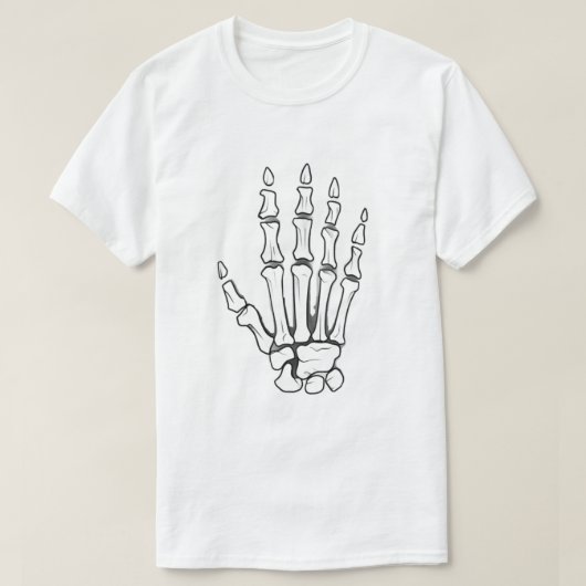 Skelet dat naar buiten komt t-shirt (Design voorkant)