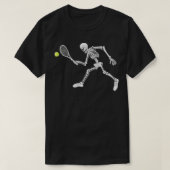 Skelet dat tennis speelt t-shirt (Design voorkant)