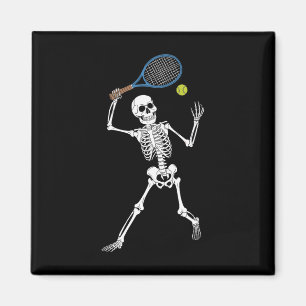 Skelet dat van tennis houdt Griezelige Halloween P Magneet