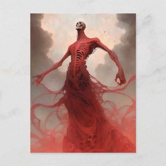 Skelet Demon Creature Dark Fantasy Horror Briefkaart (Voorkant)