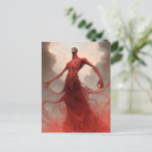 Skelet Demon Creature Dark Fantasy Horror Briefkaart (Staand voorkant)