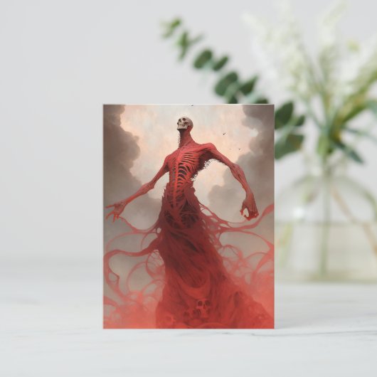 Skelet Demon Creature Dark Fantasy Horror Briefkaart (Staand voorkant)
