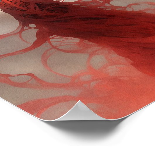 Skelet Demon Creature Dark Fantasy Horror Poster (Hoek)