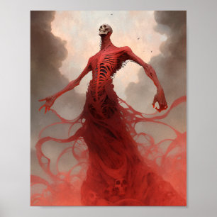 Skelet Demon Creature Dark Fantasy Horror Poster
