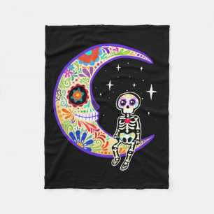 Skelet Dia De Los Muertos Skelet Optreden Fleece Deken