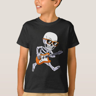 Skelet die gitaar speelt Rock And Roll jongens kin T-shirt