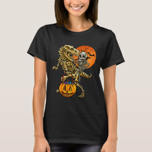 Skelet Dinosaurus Halloween Pompoen Voor Jongens K T-shirt