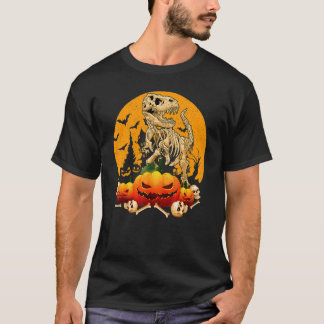 Skelet Dinosaurus Saurus Gelukkig Halloween Kostuu T-shirt