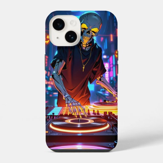 Skelet DJ iPhone Hoesje (Achterkant)