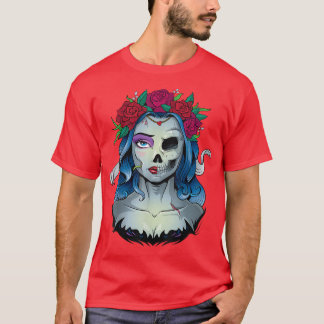 Skelet Dode Bruid Halloween Kostuum Ondead La Ca T-shirt