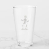 Skelet doet de Dab � Grappige Halloween dans-shirt Glas (Achterkant)