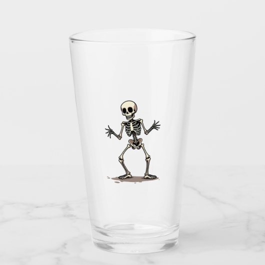 Skelet doet de Dab � Grappige Halloween dans-shirt Glas (Voorkant)