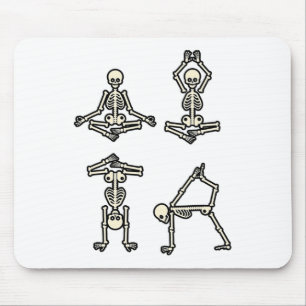 Skelet Doet Yoga Meditatie Yogi Grappige Halloween Muismat