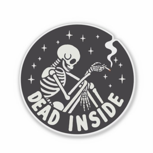 Skelet dood van binnen sticker (Voorkant)
