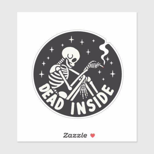 Skelet dood van binnen sticker (Vel)