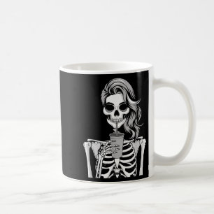 Skelet Drank Drank Monochroom Gotisch Hallo Koffiemok