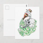 Skelet Drink bier Briefkaart (Voorkant / Achterkant)