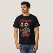 Skelet Drink Bier, Schedel, Nieuw Halloween 2023 T-shirt (Voorkant volledig)