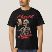 Skelet Drink Bier, Schedel, Nieuw Halloween 2023 T-shirt (Voorkant)