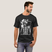 Skelet Drink Coffee Front White T-shirt (Voorkant volledig)