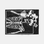Skelet Drink Coffee Fun Skull Mannen Vrouwen Hallo Fleece Deken (Voorkant (Horizontaal))