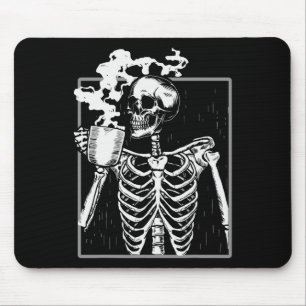 Skelet Drink Coffee Fun Skull Mannen Vrouwen Hallo Muismat
