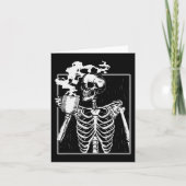 Skelet Drink Coffee Funny Skull Mannen Vrouwen Hal Kaart (Voorkant)