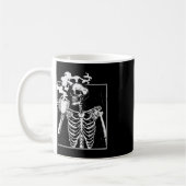 Skelet Drink Coffee Funny Skull Mannen Vrouwen Hal Koffiemok (Links)