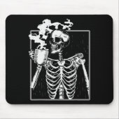 Skelet Drink Coffee Funny Skull Mannen Vrouwen Hal Muismat (Voorkant)