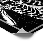 Skelet Drink Coffee Funny Skull Mannen Vrouwen Hal Poster (Hoek)