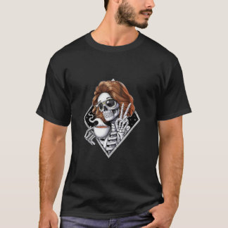 Skelet Drink Coffee Hippie Peace Sign Gothic Co T-shirt