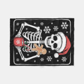 Skelet Drink Coffee Santa Hat Christmas Fleece Deken (Voorkant (Horizontaal))