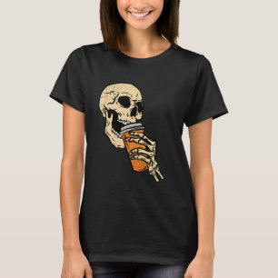 Skelet Drink Koffie Halloween Botten Schedel Manne T-shirt