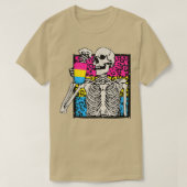 Skelet Drink Koffie LGBTQ Panseual Leopard Pr T-shirt (Design voorkant)