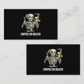Skelet Drink koffie  Mannen Halloween Cos. Visitekaartje (Voorkant / Achterkant)