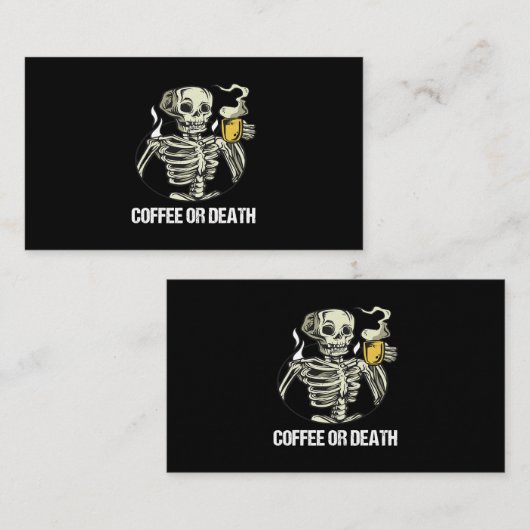 Skelet Drink koffie  Mannen Halloween Cos. Visitekaartje (Voorkant / Achterkant)