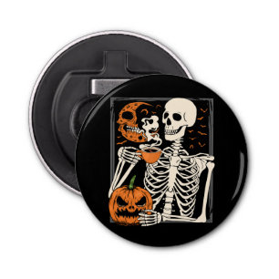 Skelet Drink Koffieliefhebber Halloween Skull BT Button Flesopener