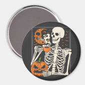 Skelet Drink koffieliefhebber Halloween Skull Cir Magneet (Voorkant / Achterkant)