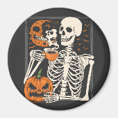Skelet Drink koffieliefhebber Halloween Skull Cir Magneet (Voorkant)
