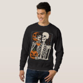 Skelet Drink koffieliefhebber Halloween Skull M Trui (Voorkant volledig)