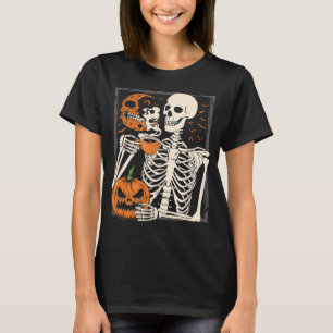 Skelet Drink koffieliefhebber Halloween Skull WM T-shirt