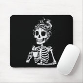 Skelet Drink Koffieschedel Grappige Halloween Wom Muismat (Met muis)