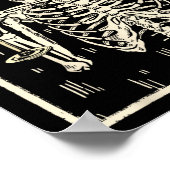 Skelet Drink Martini Tail Retro Halloween Cos Poster (Hoek)