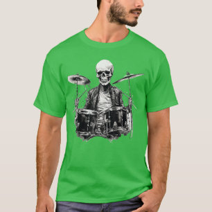Skelet Drummer Man Rock And Roll Band Rock On Dr T-shirt